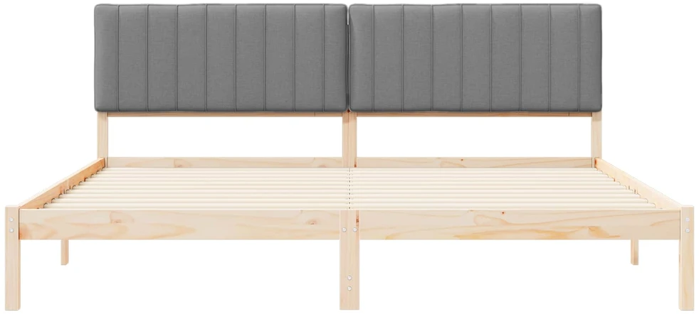 Lovo rėmas su apmuštu galvūgaliu Šviesiai pilka 200 x 200 cm