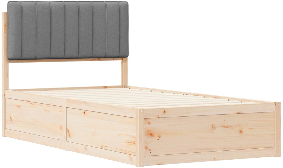 Lova Lovo rėmas su apmuštu galvūgaliu Šviesiai pilka 100 x 200 cm