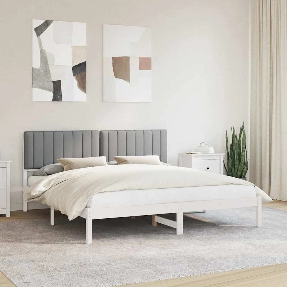 Lovo rėmas su apmuštu galvūgaliu Šviesiai pilka 180 x 200 cm
