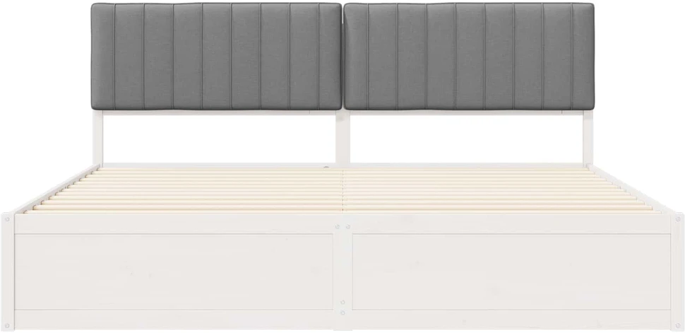 Lovo rėmas su apmuštu galvūgaliu Šviesiai pilka 200 x 200 cm