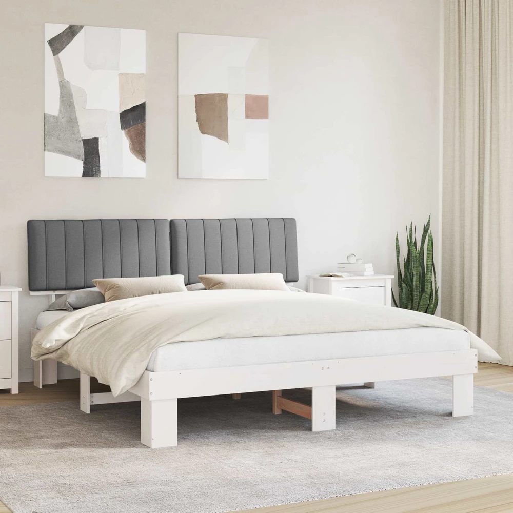 Lovo rėmas su apmuštu galvūgaliu Šviesiai pilka 180 x 200 cm