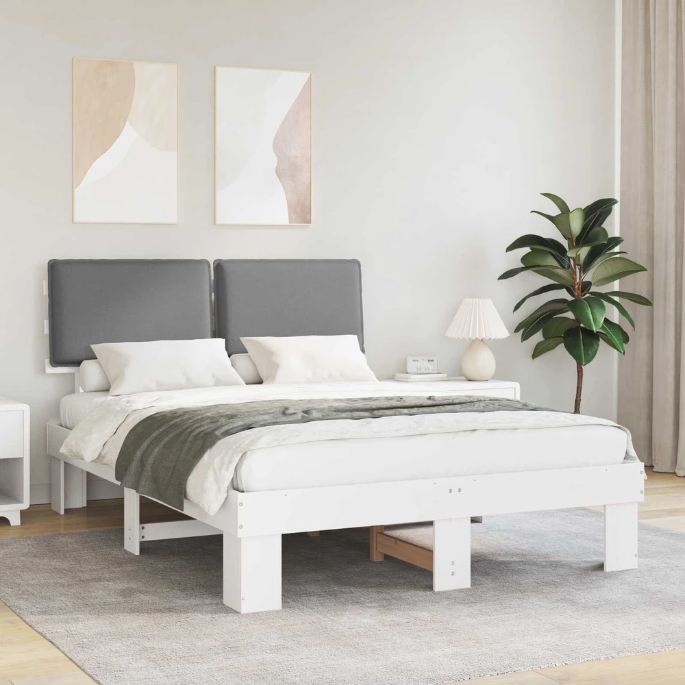 Lovo rėmas su apmuštu galvūgaliu Šviesiai pilka 150 x 200 cm