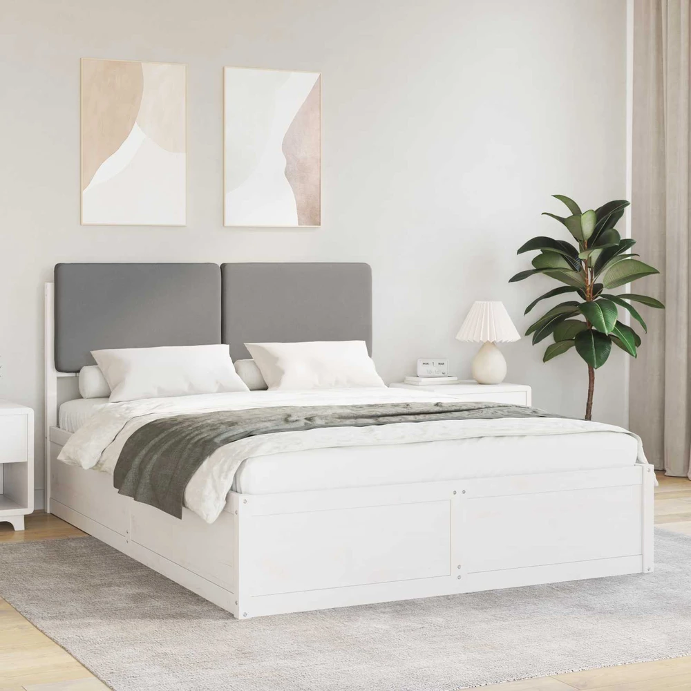 Lovo rėmas su apmuštu galvūgaliu Šviesiai pilka 150 x 200 cm