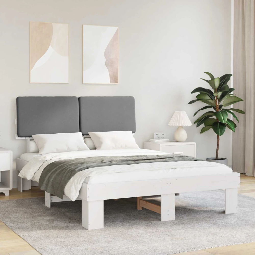 Lova Lovo rėmas su apmuštu galvūgaliu Šviesiai pilka 135 x 190 cm