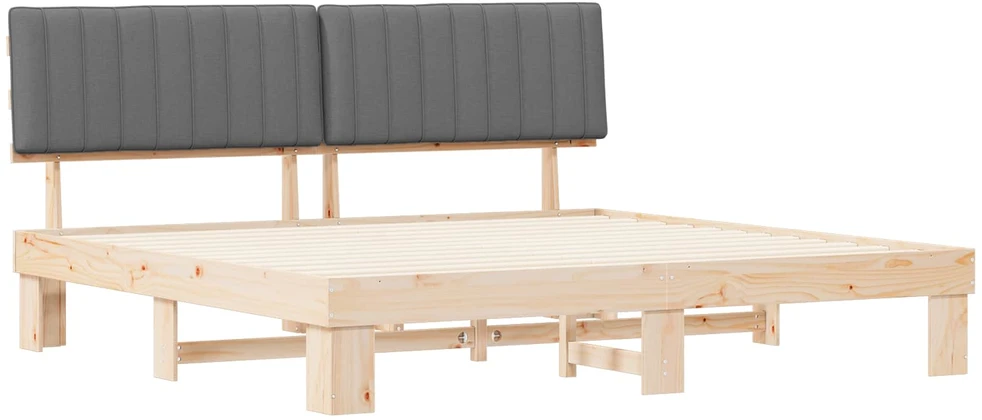 Lovo rėmas su apmuštu galvūgaliu Šviesiai pilka 200 x 200 cm