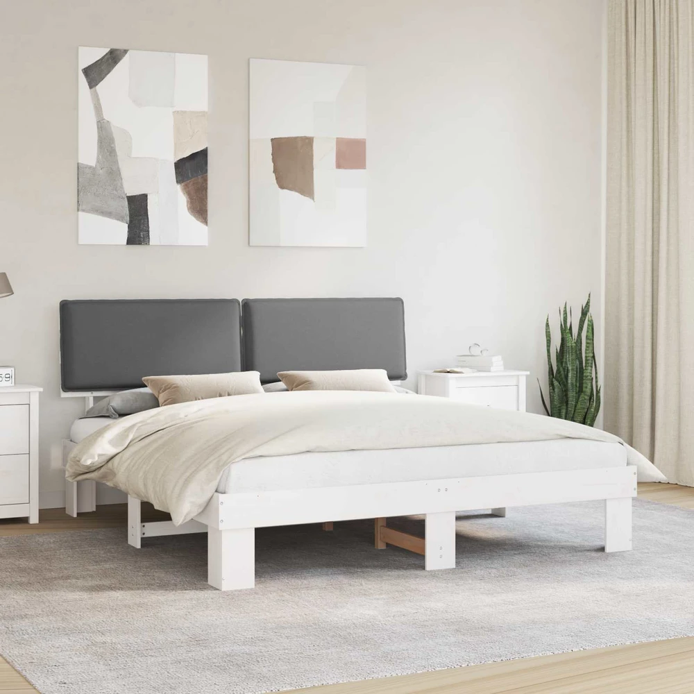 Lovo rėmas su apmuštu galvūgaliu Šviesiai pilka 180 x 200 cm