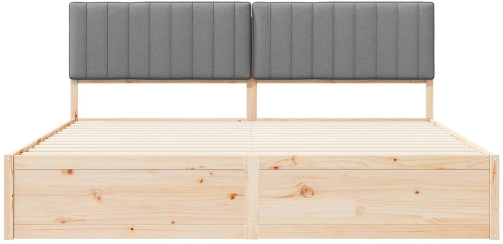 Lovo rėmas su apmuštu galvūgaliu Šviesiai pilka 200 x 200 cm