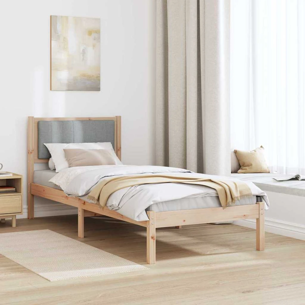 Lova Lovo rėmas su apmuštu galvūgaliu Šviesiai pilka 75 x 190 cm
