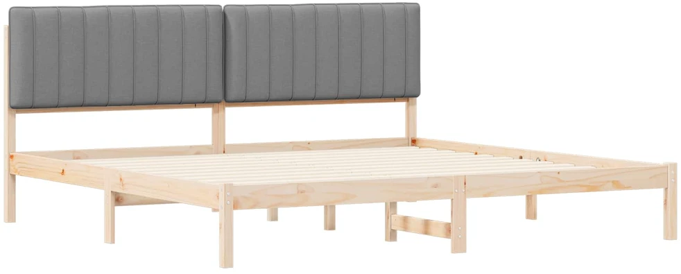 Lovo rėmas su apmuštu galvūgaliu Šviesiai pilka 200 x 200 cm