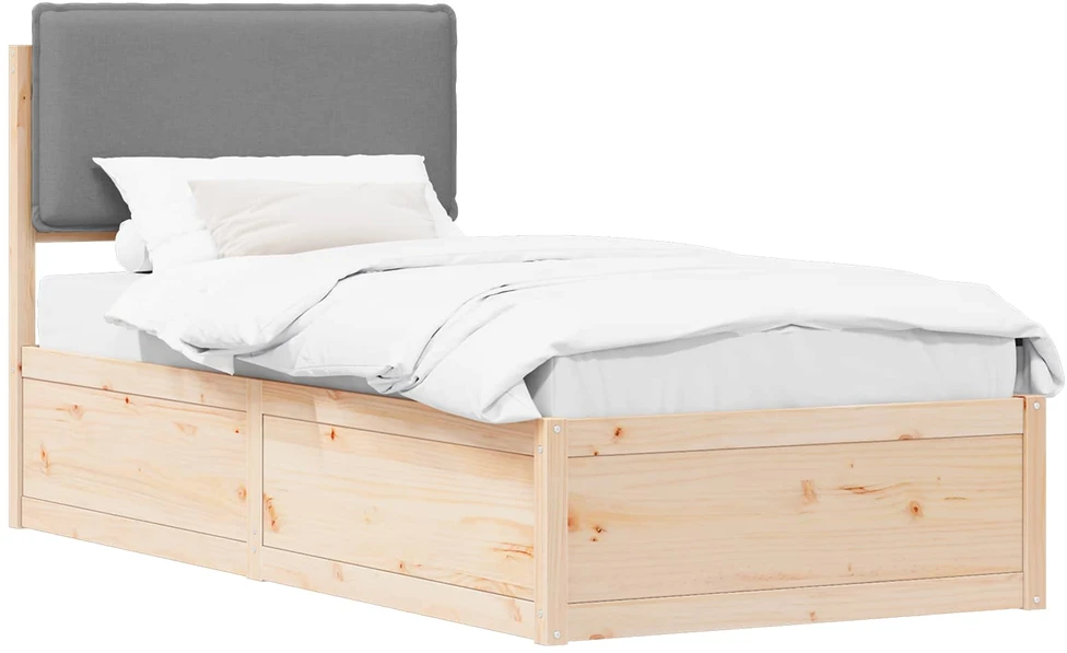 Lova Lovo rėmas su apmuštu galvūgaliu Šviesiai pilka 75 x 190 cm