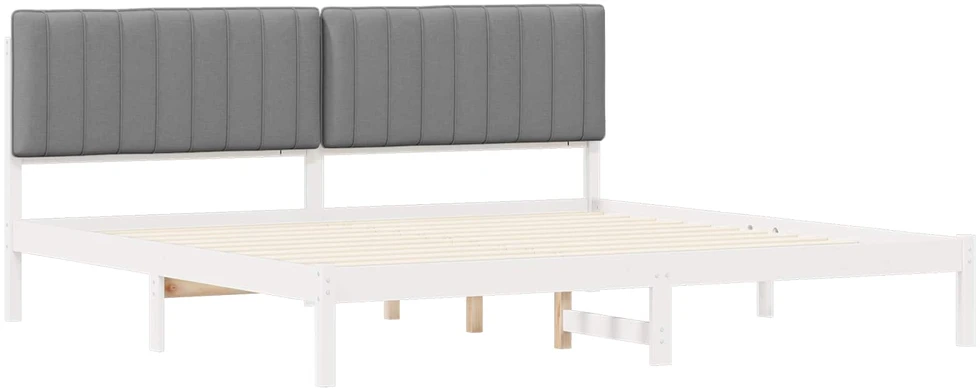 Lovo rėmas su apmuštu galvūgaliu Šviesiai pilka 200 x 200 cm