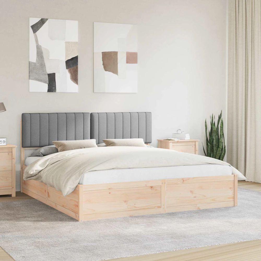 Lovo rėmas su apmuštu galvūgaliu Šviesiai pilka 180 x 200 cm