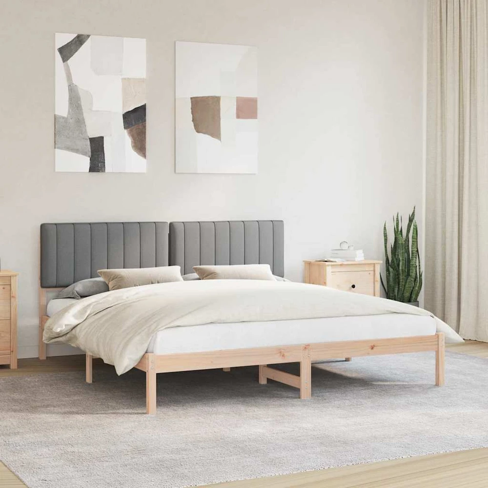 Lovo rėmas su apmuštu galvūgaliu Šviesiai pilka 180 x 200 cm