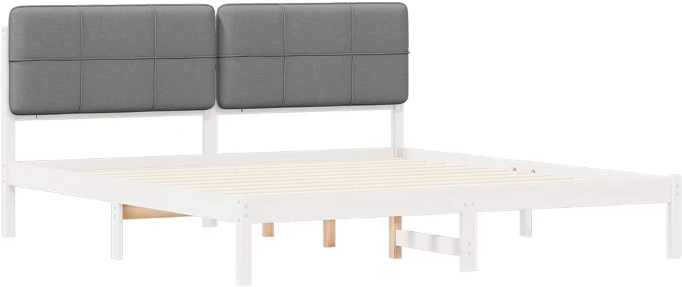 Lovo rėmas su apmuštu galvūgaliu Šviesiai pilka 180 x 200 cm