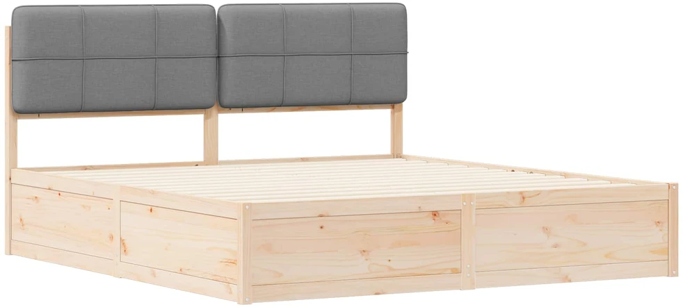Lovo rėmas su apmuštu galvūgaliu Šviesiai pilka 200 x 200 cm