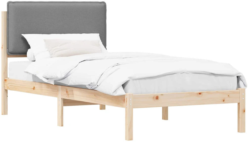 Lova Lovo rėmas su apmuštu galvūgaliu Šviesiai pilka 75 x 190 cm