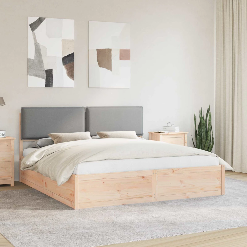 Lovo rėmas su apmuštu galvūgaliu Šviesiai pilka 180 x 200 cm