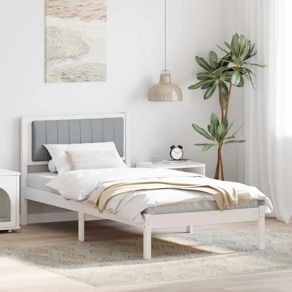 Lova Lovo rėmas su apmuštu galvūgaliu Šviesiai pilka 90 x 190 cm