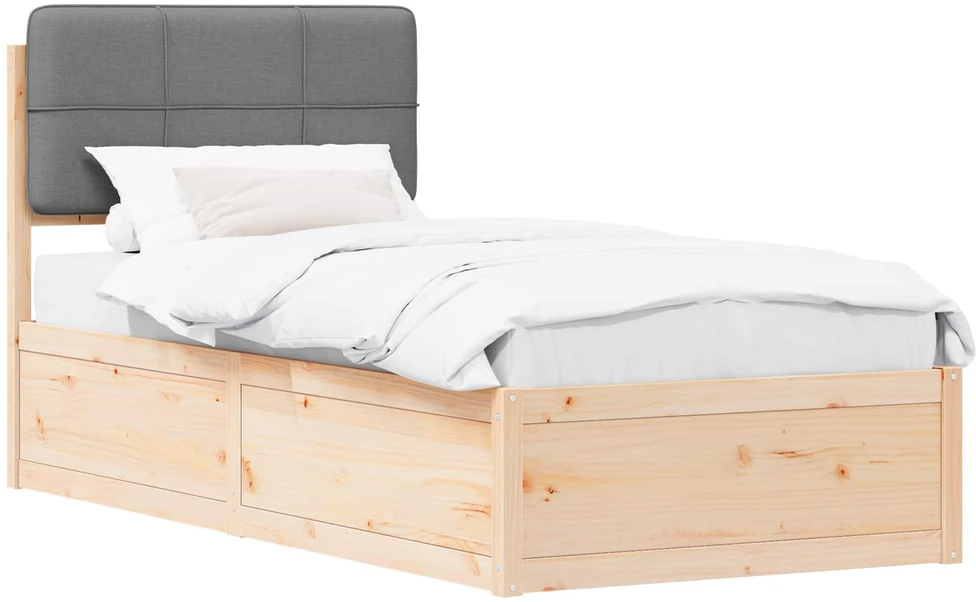 Lova Lovo rėmas su apmuštu galvūgaliu Šviesiai pilka 75 x 190 cm