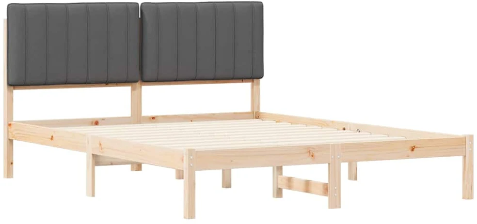Lovo rėmas su apmuštu galvūgaliu Tamsiai pilka 150 x 200 cm