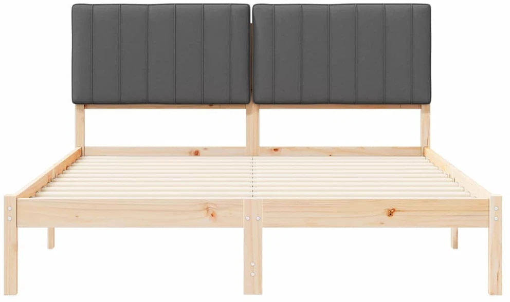 Lovo rėmas su apmuštu galvūgaliu Tamsiai pilka 150 x 200 cm
