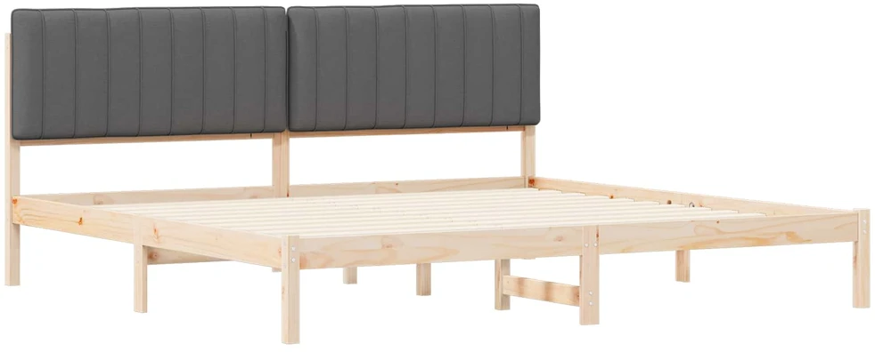 Lovo rėmas su apmuštu galvūgaliu Tamsiai pilka 200 x 200 cm