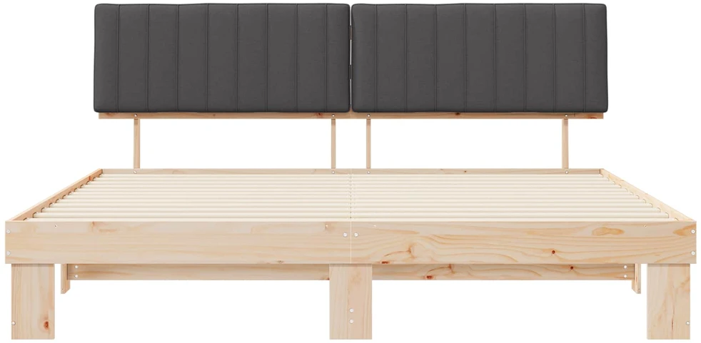 Lovo rėmas su apmuštu galvūgaliu Tamsiai pilka 200 x 200 cm