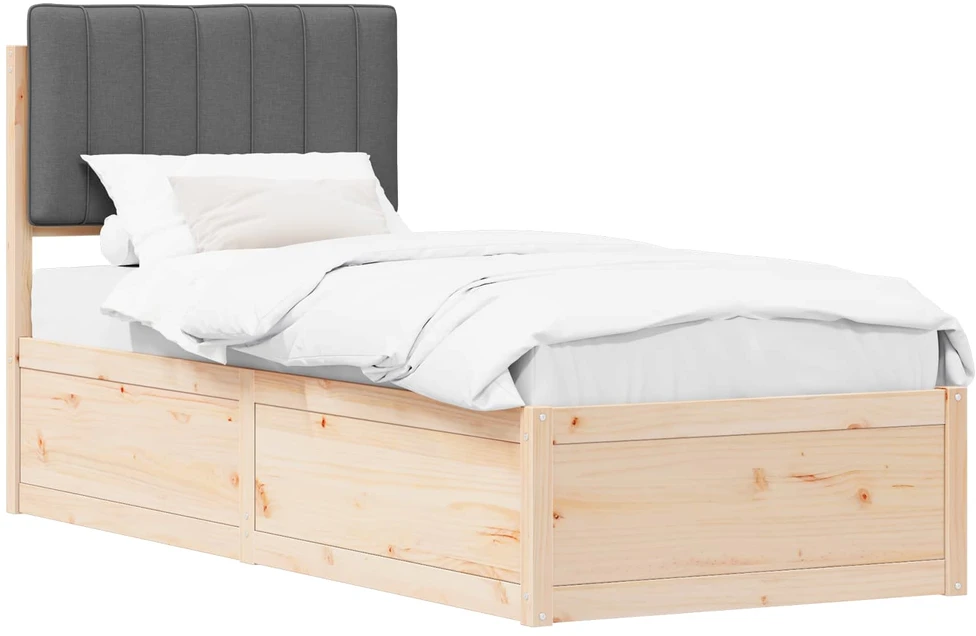 Lova Lovo rėmas su apmuštu galvūgaliu Tamsiai pilka 75 x 190 cm