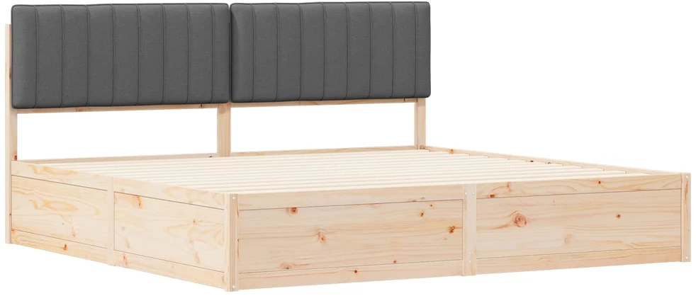 Lovo rėmas su apmuštu galvūgaliu Tamsiai pilka 200 x 200 cm