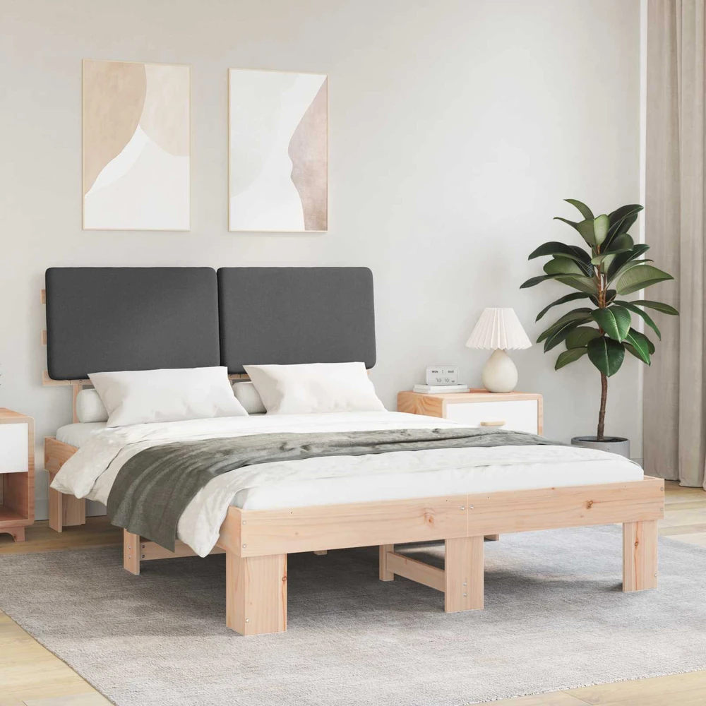 Lovo rėmas su apmuštu galvūgaliu Tamsiai pilka 150 x 200 cm