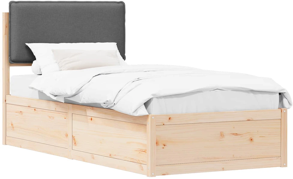 Lova Lovo rėmas su apmuštu galvūgaliu Tamsiai pilka 75 x 190 cm