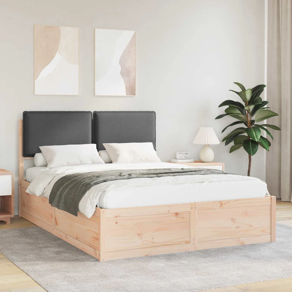 Lovo rėmas su apmuštu galvūgaliu Tamsiai pilka 140 x 190 cm