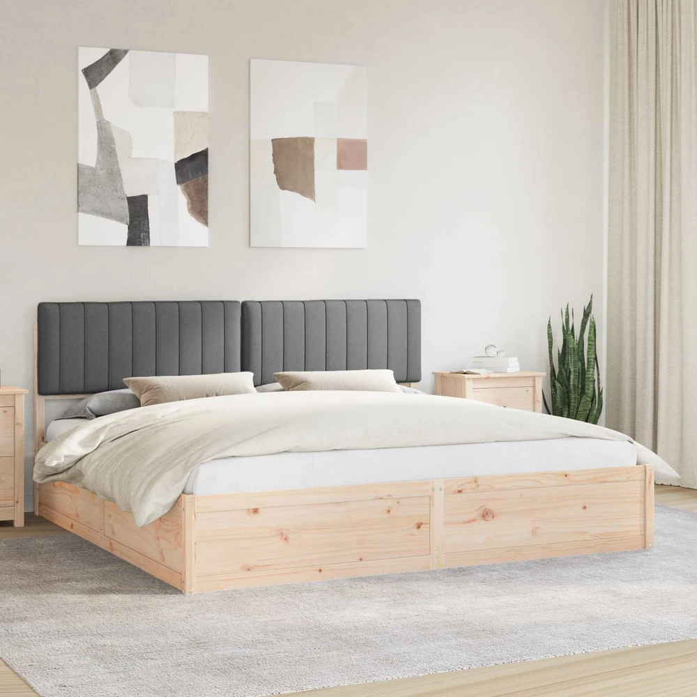 Lovo rėmas su apmuštu galvūgaliu Tamsiai pilka 200 x 200 cm