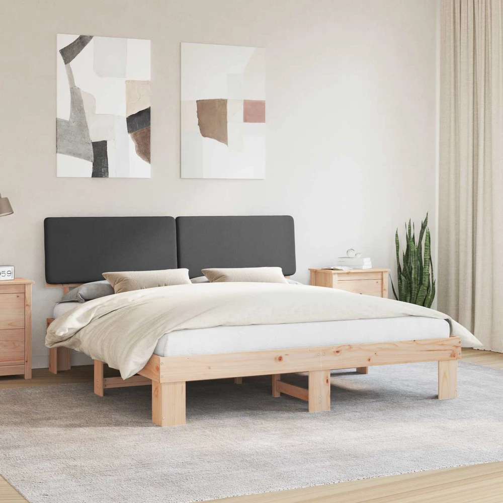 Lovo rėmas su apmuštu galvūgaliu Tamsiai pilka 180 x 200 cm