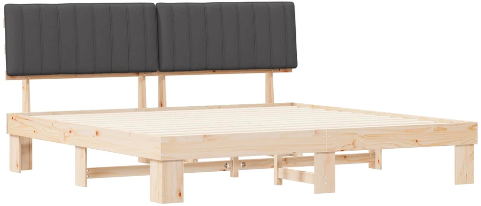 Lovo rėmas su apmuštu galvūgaliu Tamsiai pilka 200 x 200 cm