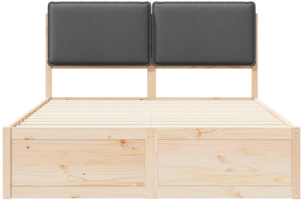 Lovo rėmas su apmuštu galvūgaliu Tamsiai pilka 160 x 200 cm