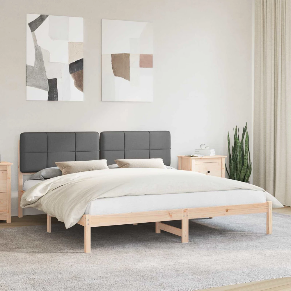 Lovo rėmas su apmuštu galvūgaliu Tamsiai pilka 180 x 200 cm