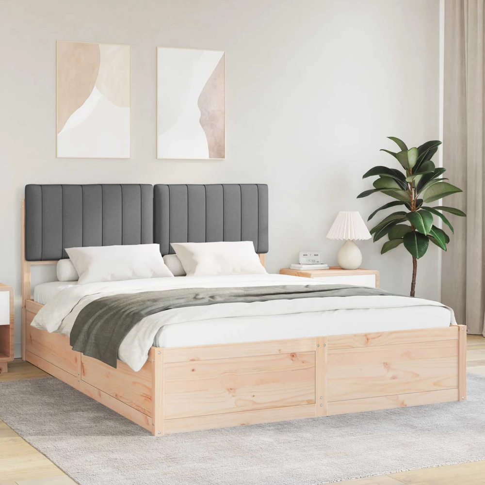 Lovo rėmas su apmuštu galvūgaliu Tamsiai pilka 150 x 200 cm