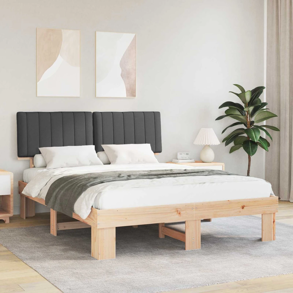 Lovo rėmas su apmuštu galvūgaliu Tamsiai pilka 150 x 200 cm