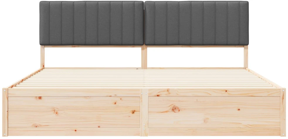 Lovo rėmas su apmuštu galvūgaliu Tamsiai pilka 200 x 200 cm