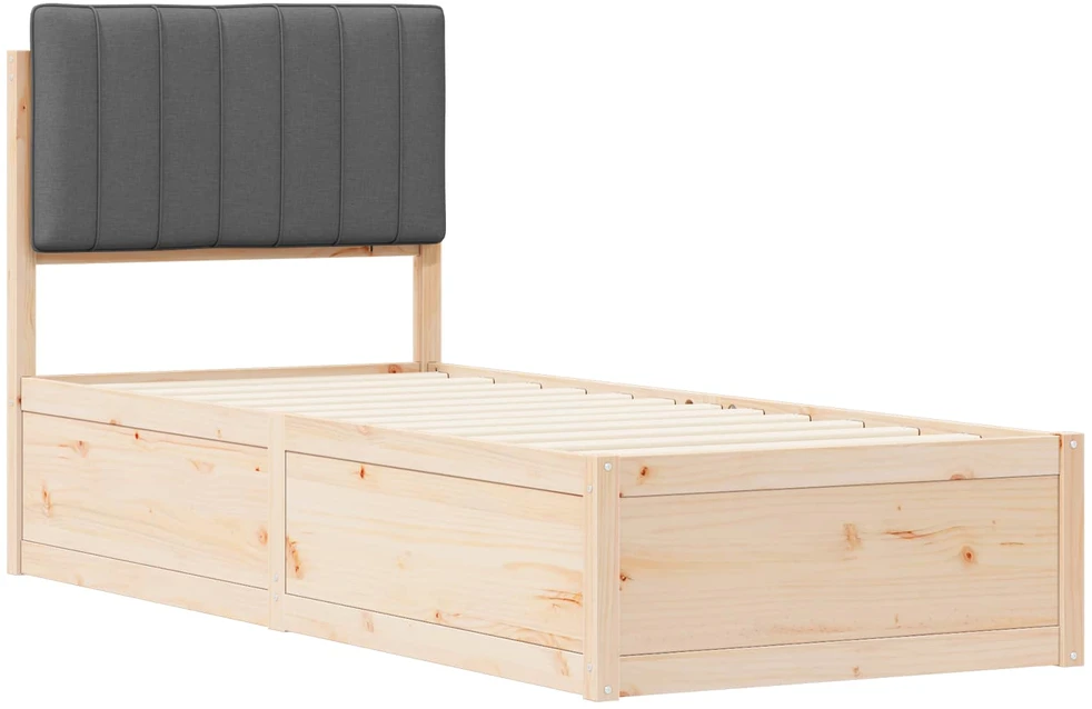 Lova Lovo rėmas su apmuštu galvūgaliu Tamsiai pilka 75 x 190 cm