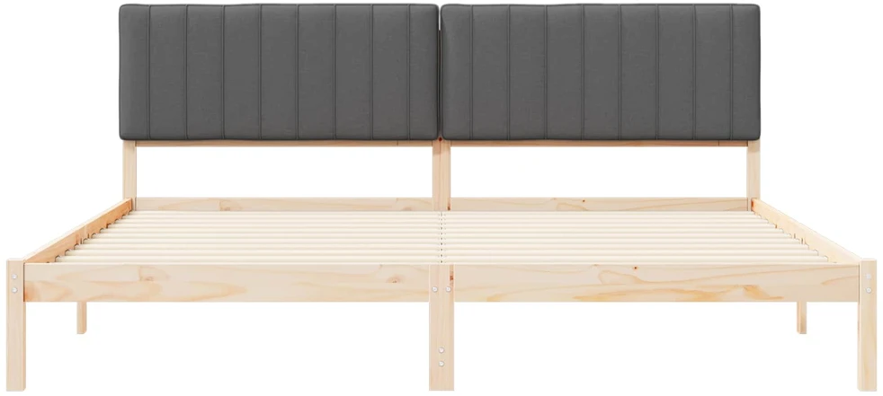 Lovo rėmas su apmuštu galvūgaliu Tamsiai pilka 200 x 200 cm