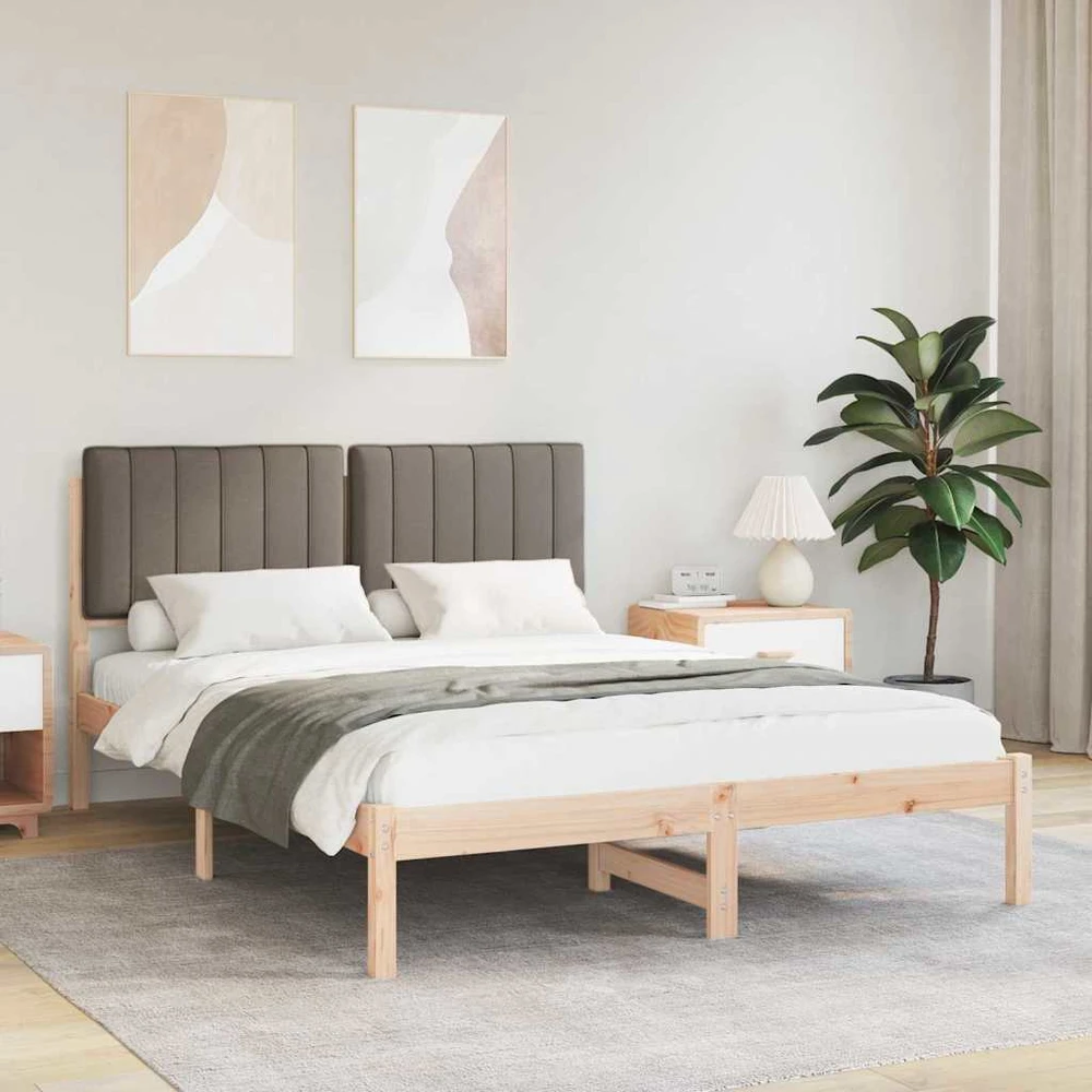 Lovo rėmas su apmuštu galvūgaliu Taupe 140 x 190 cm