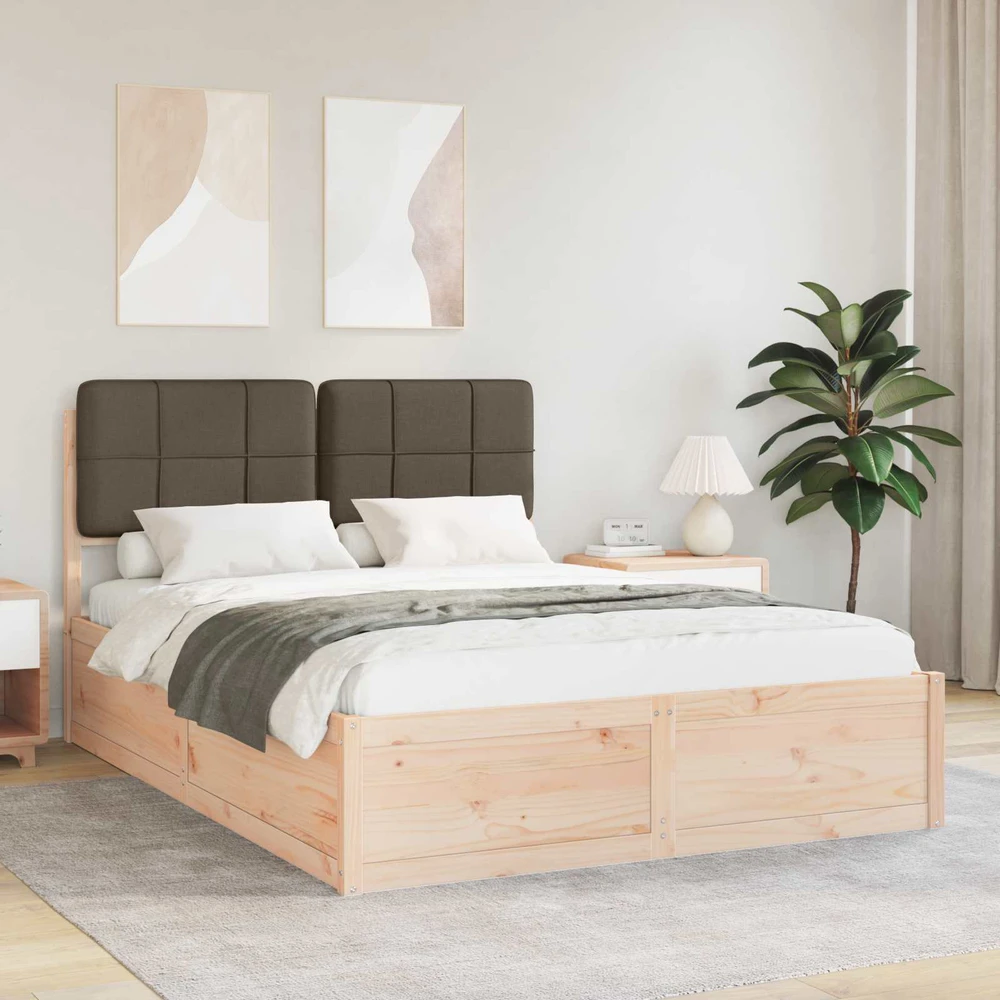 Lovo rėmas su apmuštu galvūgaliu Taupe 150 x 200 cm