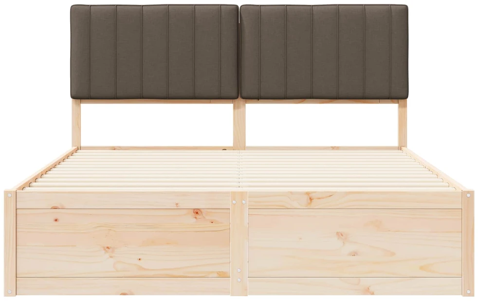 Lovo rėmas su apmuštu galvūgaliu Taupe 150 x 200 cm