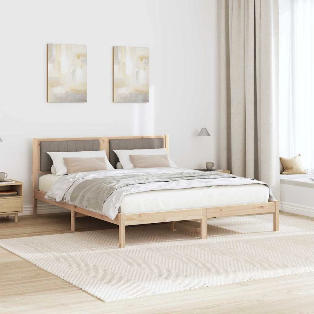 Lovo rėmas su apmuštu galvūgaliu Taupe 150 x 200 cm