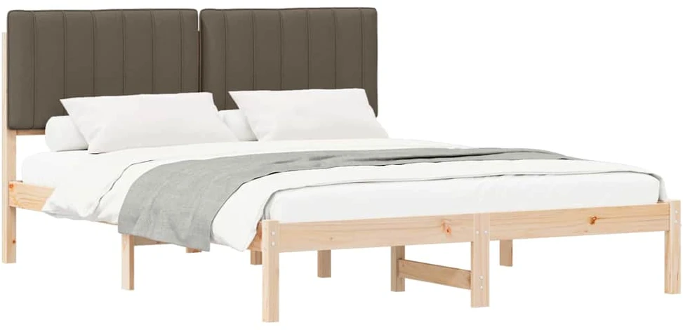 Lovo rėmas su apmuštu galvūgaliu Taupe 150 x 200 cm