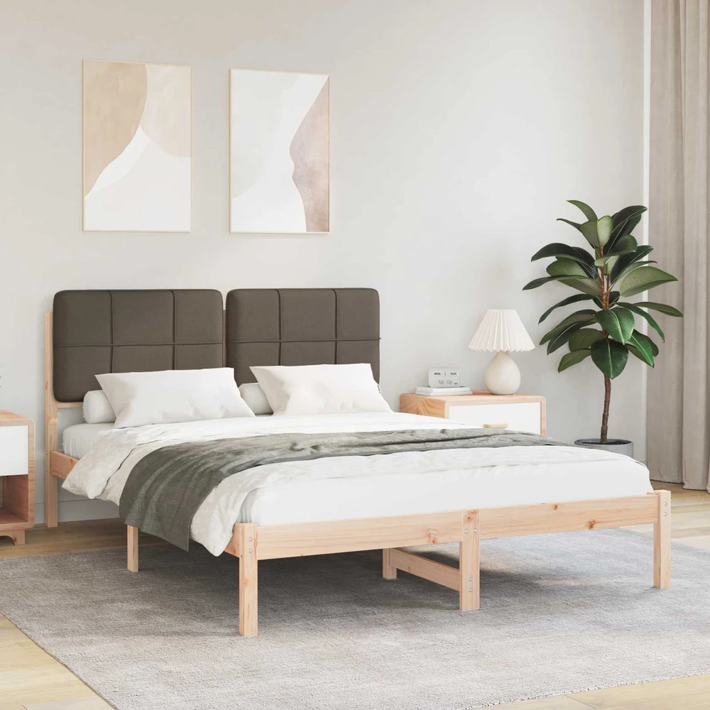 Lovo rėmas su apmuštu galvūgaliu Taupe 160 x 200 cm