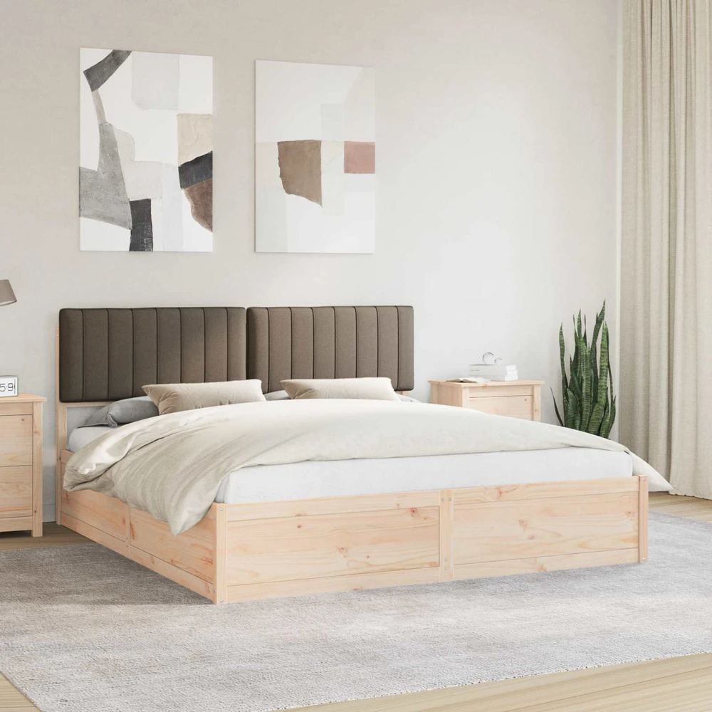 Lovo rėmas su apmuštu galvūgaliu Taupe 180 x 200 cm