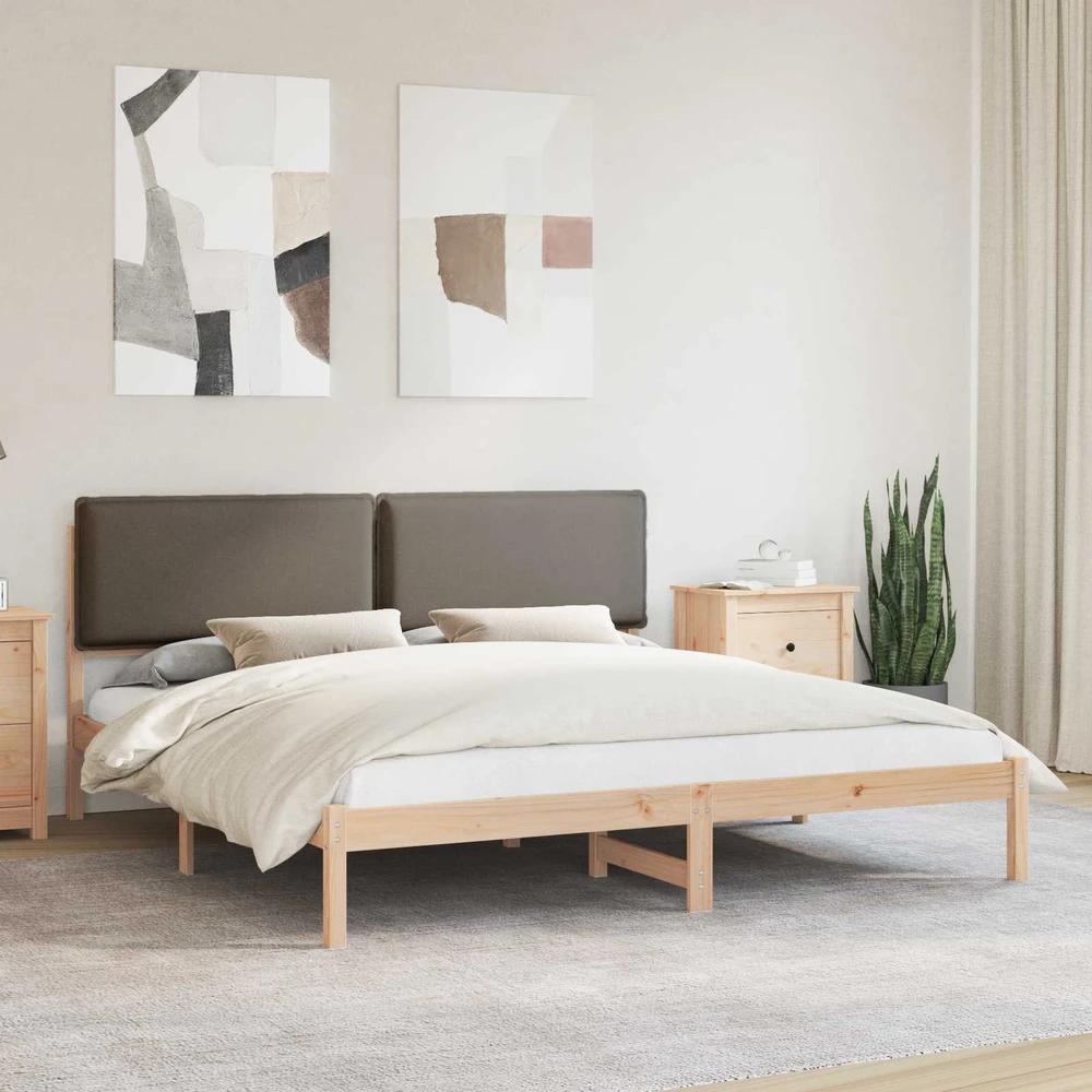 Lovo rėmas su apmuštu galvūgaliu Taupe 180 x 200 cm